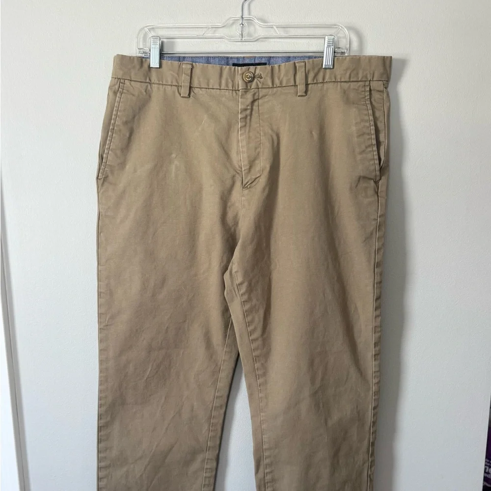 Banana Republic Emerson Chino Pants Beige Flat Front Men’s Size 35x31